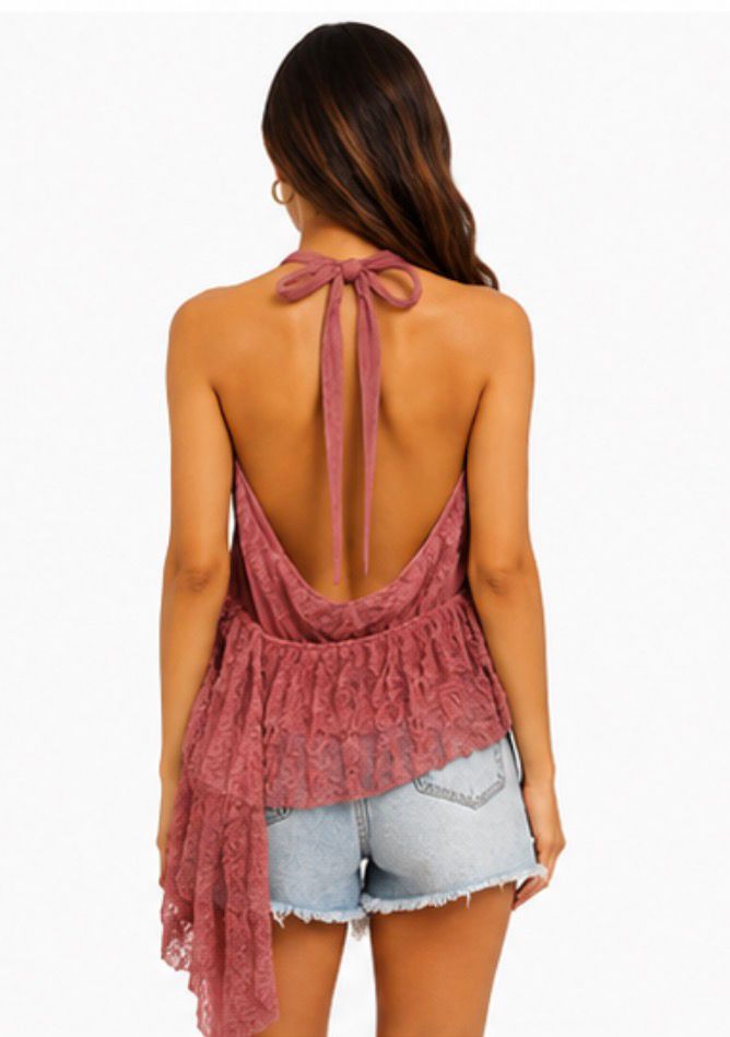 Top Dos Nu Femme Bohème Chic – Décolleté Plongeant & Ceinture Nouée | Plusieurs Coloris Disponibles