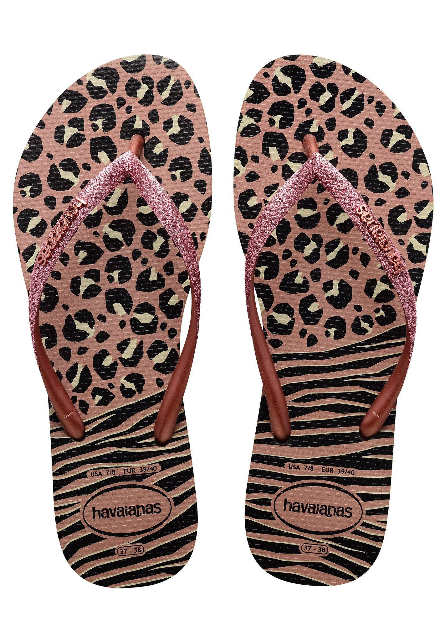 HAVAIANAS FLIP FLOP SLIM ANIMALS MIX - Tongs - black/grey