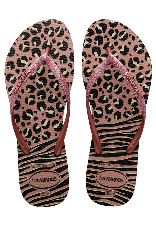 HAVAIANAS FLIP FLOP SLIM ANIMALS MIX - Tongs - black/grey