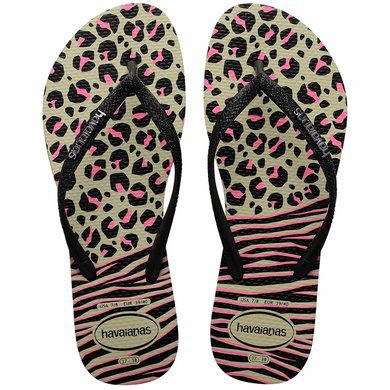 HAVAIANAS FLIP FLOP SLIM ANIMALS MIX - Tongs - black/grey