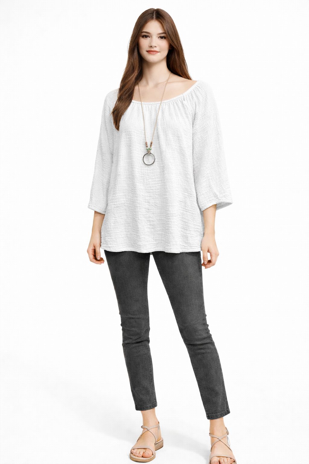 T-shirt  Louna femme fluide et confortable à coupe ample. Disponible en plusieurs couleurs, idéal pour un look chic, décontracté et tendance au quotidien.