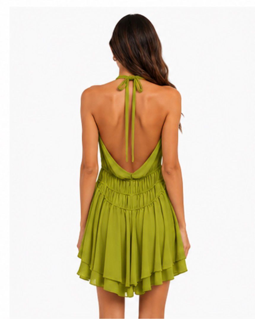 Combishort Femme Dos Nu Élégant – Décolleté Plongeant, Taille Froncée – Disponible en Plusieurs Couleurs