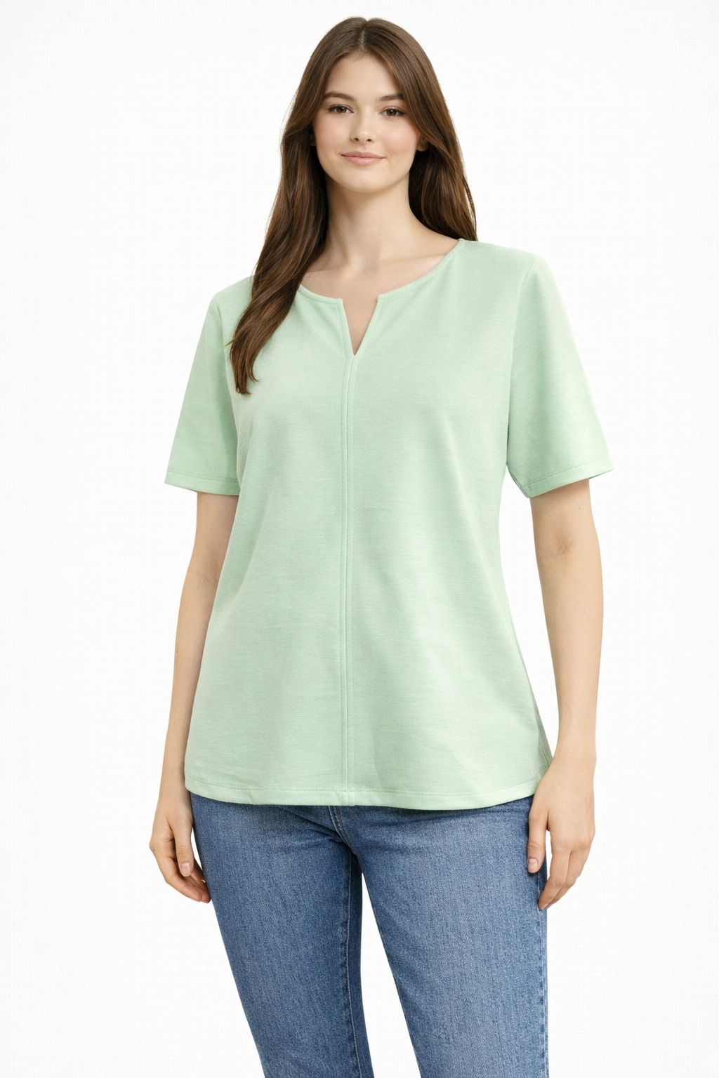 T-shirt Femme Êlena  Coupe Évasée Col V – Élégant & Confortable