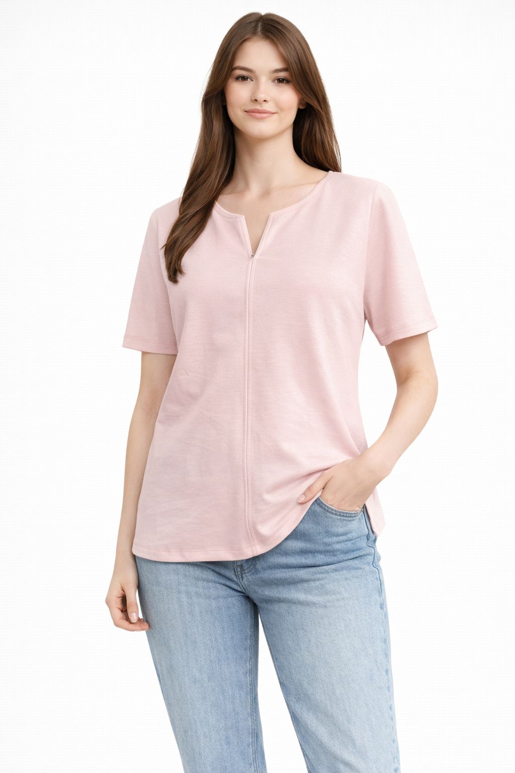 T-shirt Femme Êlena  Coupe Évasée Col V – Élégant & Confortable