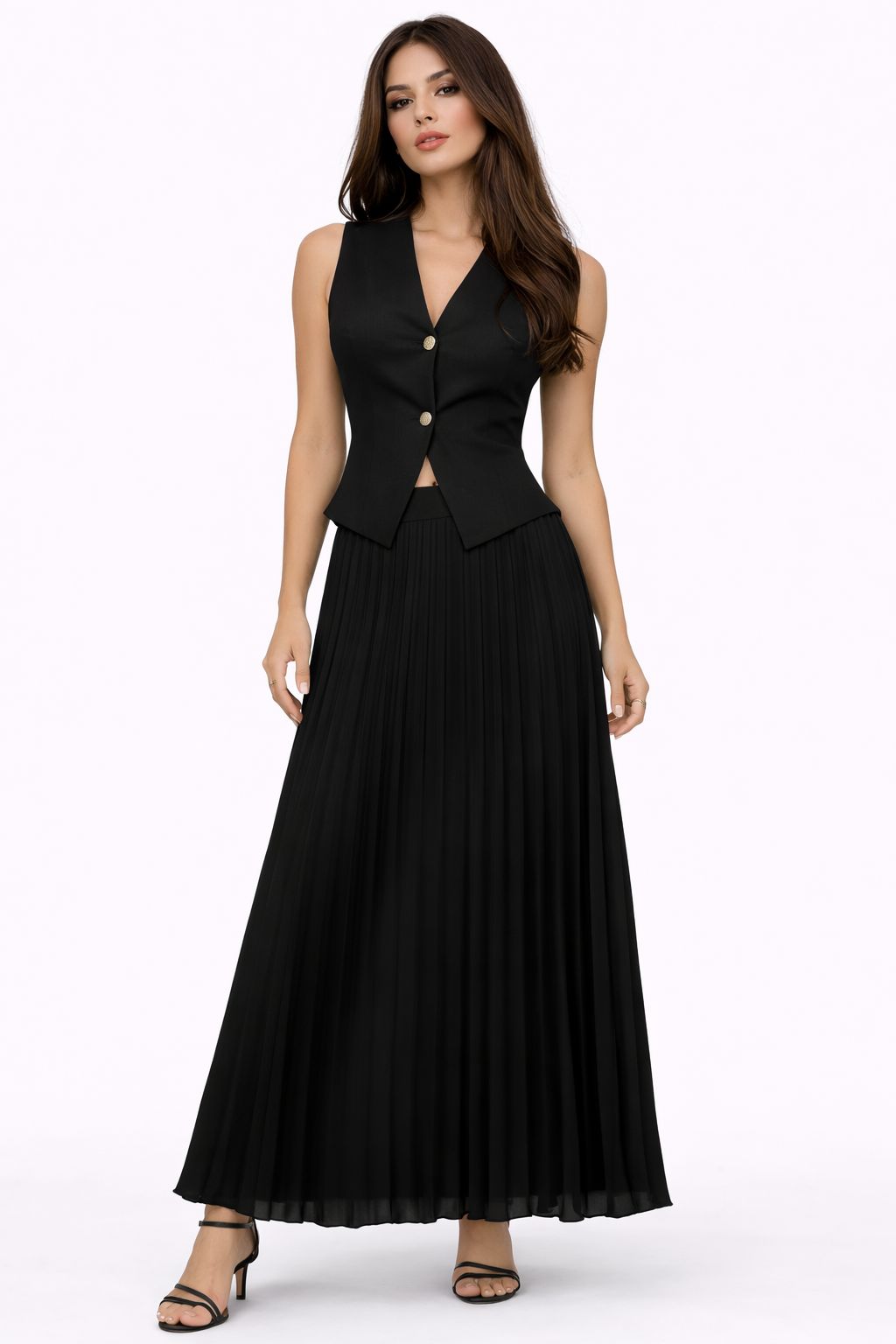 Ensemble Élégance Monaco – Ensemble femme chic jupe plissée et haut structuré