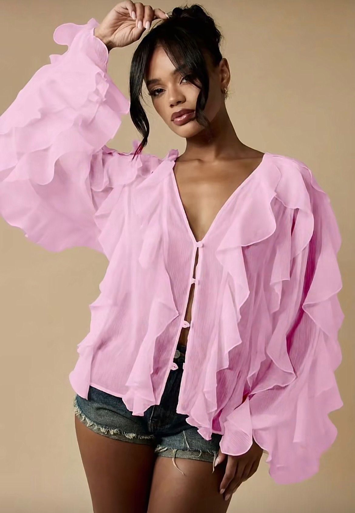 Blouse Femme Fluide à Volants