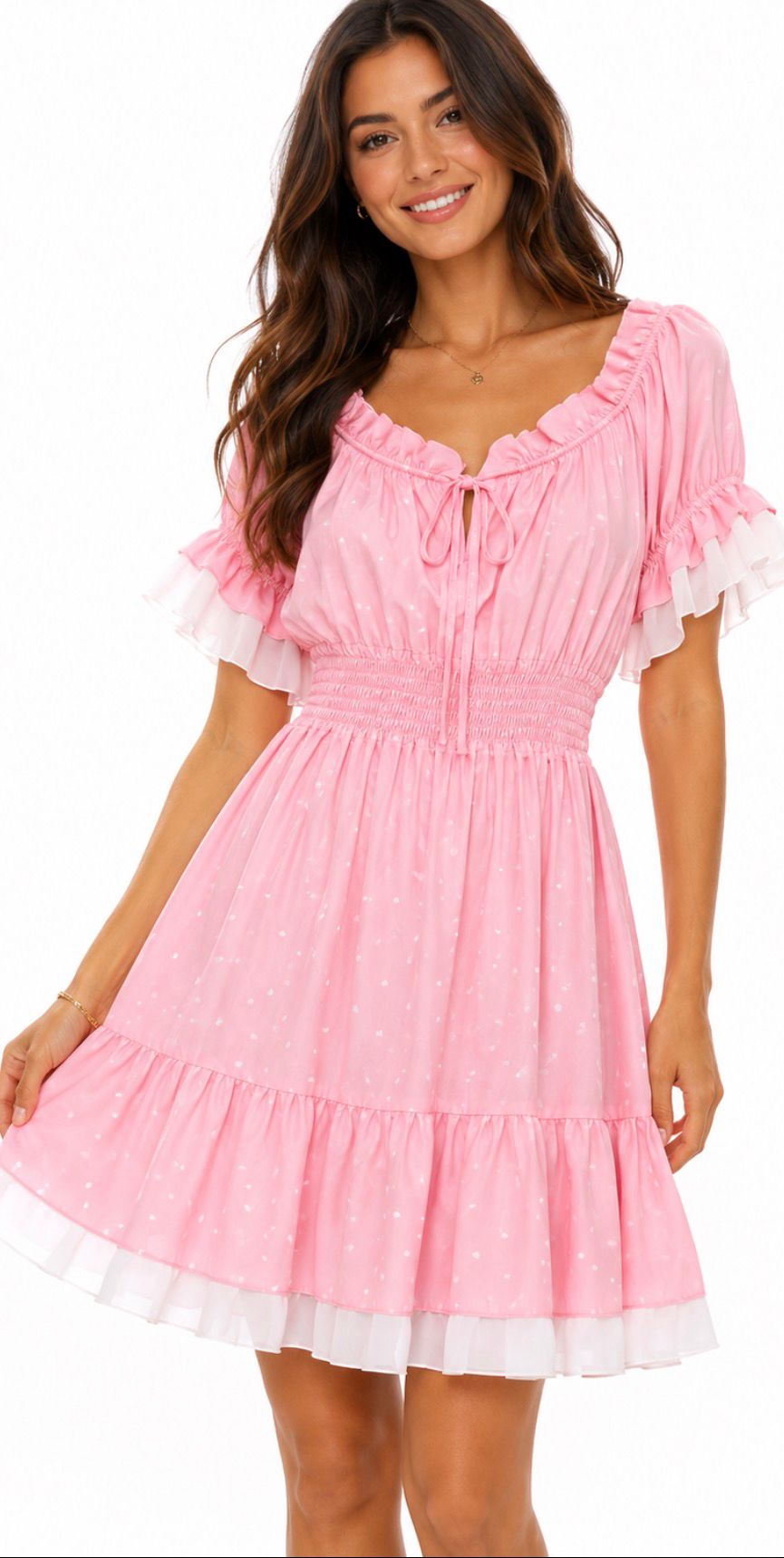Robe Bohème Fleurie Femme | Robe Courte Romantique à Volants | Plusieurs Coloris