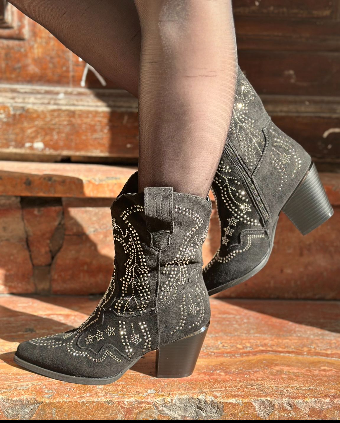 Bottines Santiag à paillettes